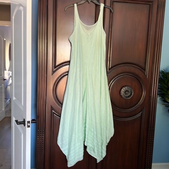 Eileen Fisher light mint/blue handkerchief hem organic linen dress. - Picture 2 of 3